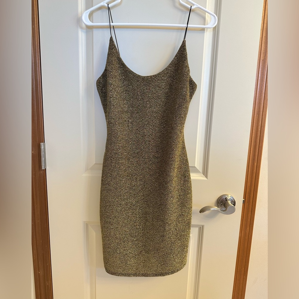 NWT Forever 21 Black and Gold Dress - Sz M